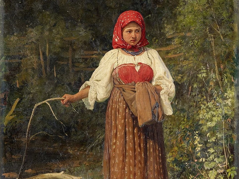 1844-Vasilij Maksimovič Maksimov - Ragazza di campagna (1883)